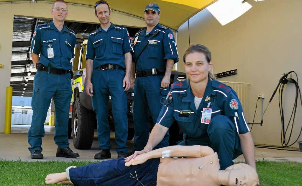 Paramedics Jamie Taylor, Jason Lockyer, Dennis Walker and Joanna Lindsay say the best thing to do if you do not know first aid is to roll the child on its side. Paramedics Jamie Taylor, Jason Lockyer, Dennis Walker and Joanna Lindsay say the best thing to do if you do not know first aid is to roll the child on its side.